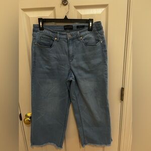 Susan Graver Blue Wide Leg Jeans Petite